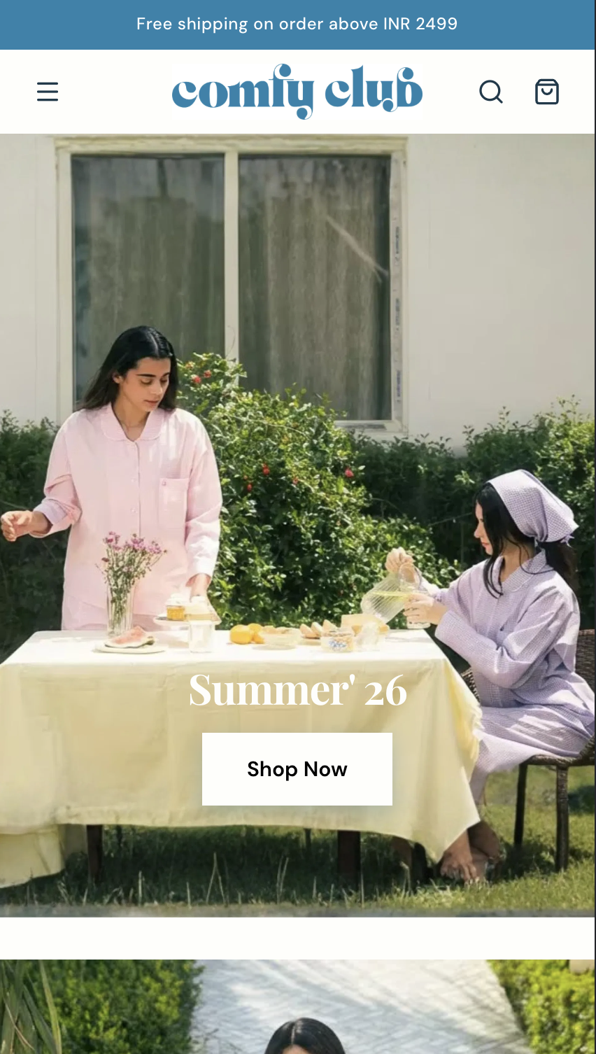Comfy Club - E-commerce store built with ShopIQ AI platform